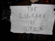 photo: "the library is open"